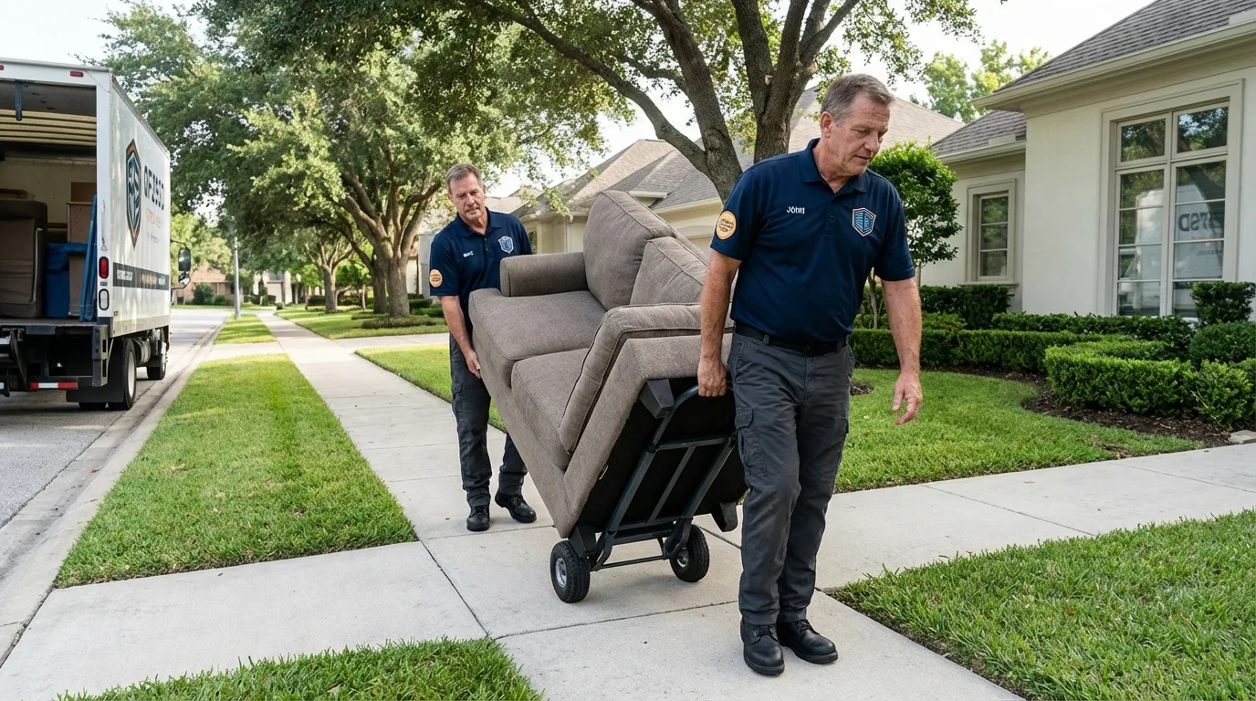 Local residential moving crew loading furniture in Winfield, AL